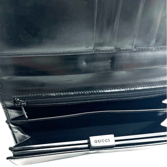 Gucci Long Leather Wallet Black Unisex - Picture 8 of 13